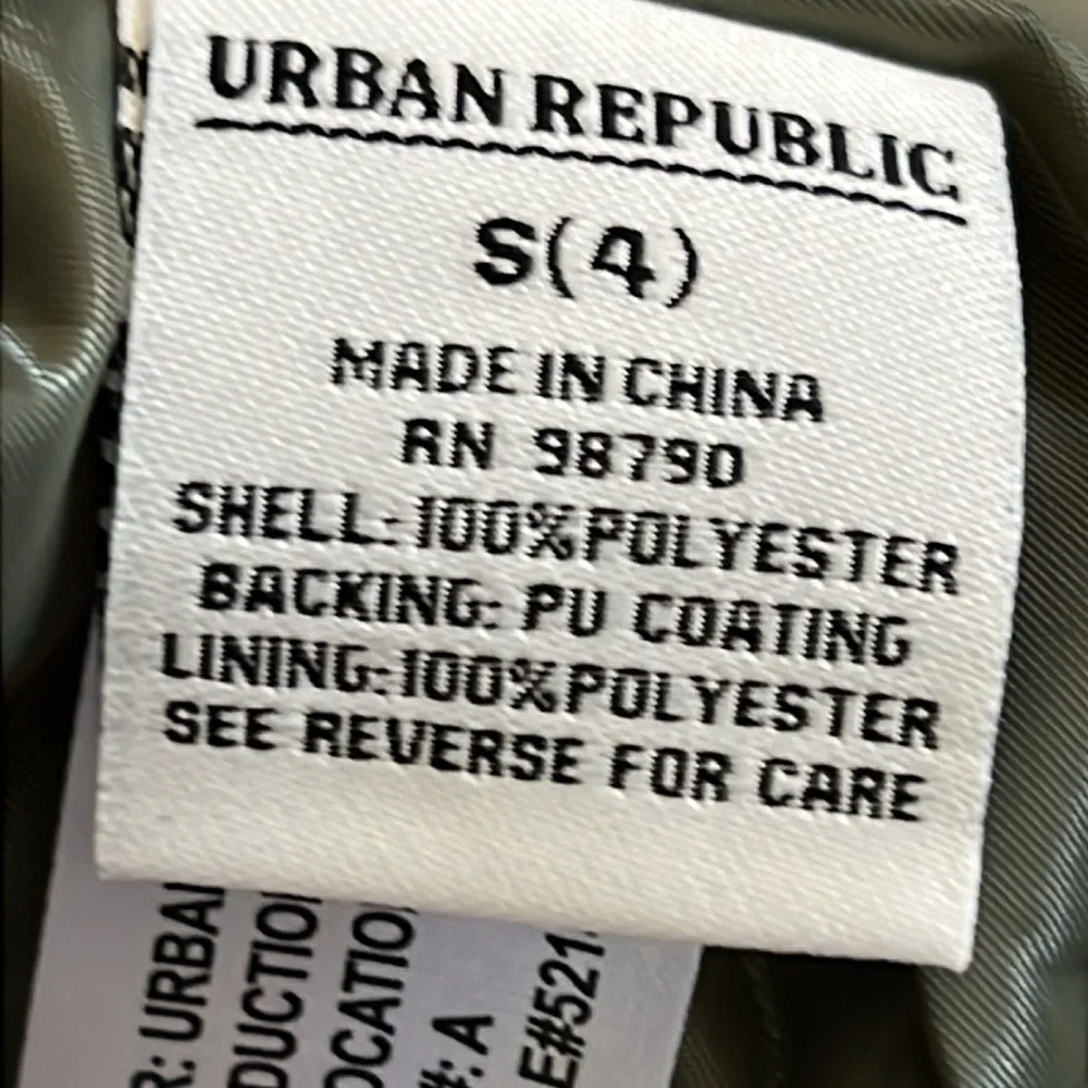NWT Urban Republic Olive Green Anorak Jacket | Girls Size 4